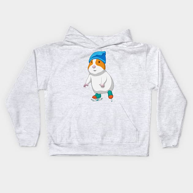 Hamster Ice skating Ice skates Kids Hoodie by Markus Schnabel